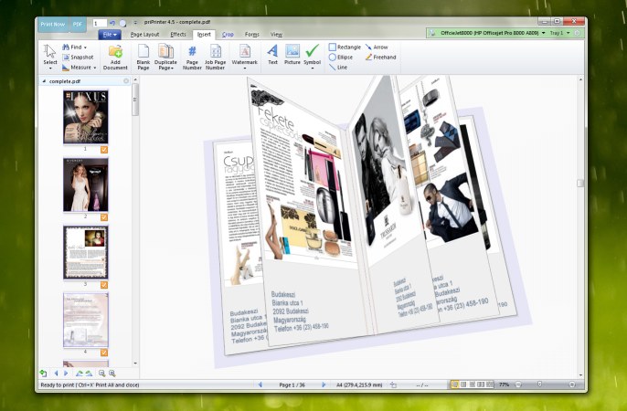 Document in priPrinter. 3D Preview mode